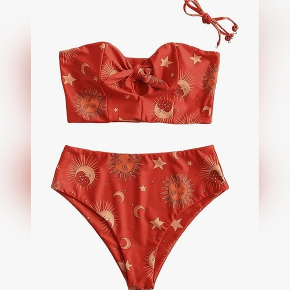 ZAFUL Keyhole Tied High Waisted Bikini #512 NWOT - Picture 1 of 11